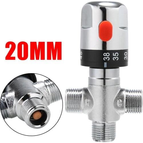 20mm Hot Cold Thermostatic Mixing Valve Bathroom Water Temperature Control Faucet For Shower Control Mixer Water Heater
