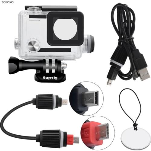 Charger Waterproof Case 50m Underwater Chargering shell Housing For Gopro Hero 3+ 4 5 6 7 Black Sports Action Camera Accessories