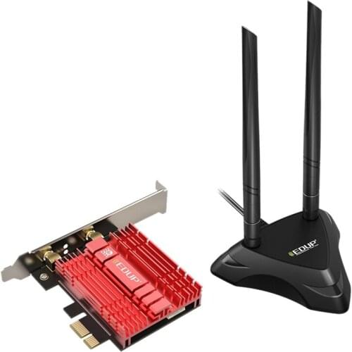 EDUP 9651GS Pro 3000Mbps WiFi 6 PCI-E Bluetooth 5.2 Adapter Dual Band 2.4G/5GHz 802.11AC/AX AX200 Wireless Network Card