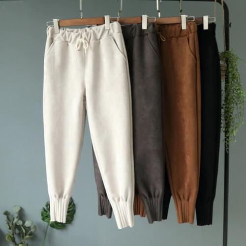 Spring autumn new 2020 Korean loose Harem pants high waist casual feet female legged pants deerskin radish pants for womens