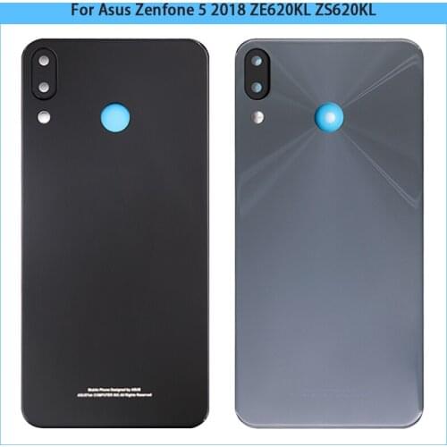 10PCS 6.2" For Asus Zenfone 5 ZE620KL 2018 Battery Back Cover Rear Door Glass Panel ZS620KL Housing Case With Camera Lens