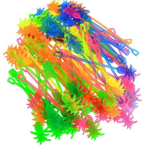 10pcs Nightclub Colorful Transparent Plastic Cocktail Stick Coconut Tree Flamingo Star Drinking Wine Swizzle Stirrer Party Tools