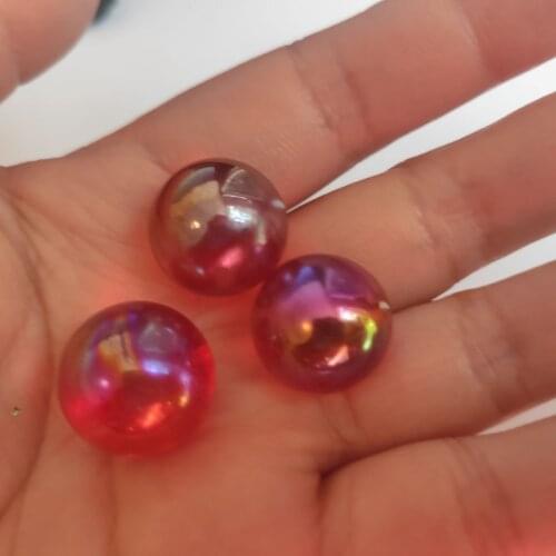 3pcs 1.5-2cm red Titanium Aura Electroplating Quartz Crystal Sphere Balls Healing Natural Quartz Crystals