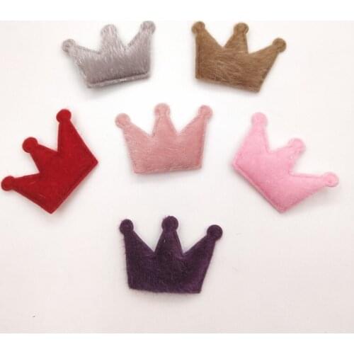 30pcs/lot 5*3.5cm furry Crown Padded Appliques for Children Headwear Hair clip Accessories and Garment Accessories