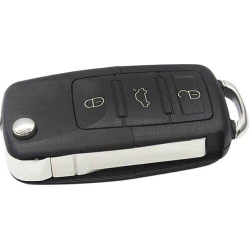 HAUSNN 3 Button Folding Car Remote Flip Key Shell Case Fob For VW Passat Polo Golf Touran Bora Ibiza Octavia Fabia Leon
