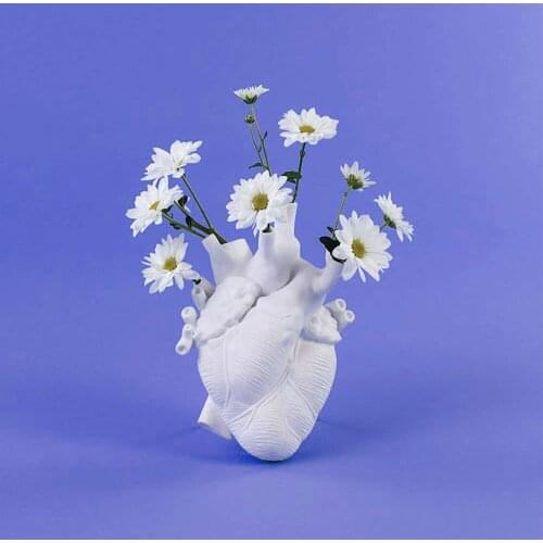 Flower Vase Nordic Style Anatomical Heart Shape Flower Pot Art Vases Sculpture Desktop Plant Pot for Home Decor Ornament Gifts