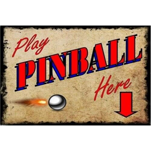 Pinballs Room Decor Decoration for Home Bar Billiards Darts Bedroom Wall Decoration Metal Plates Movie Poster Vintage Retro