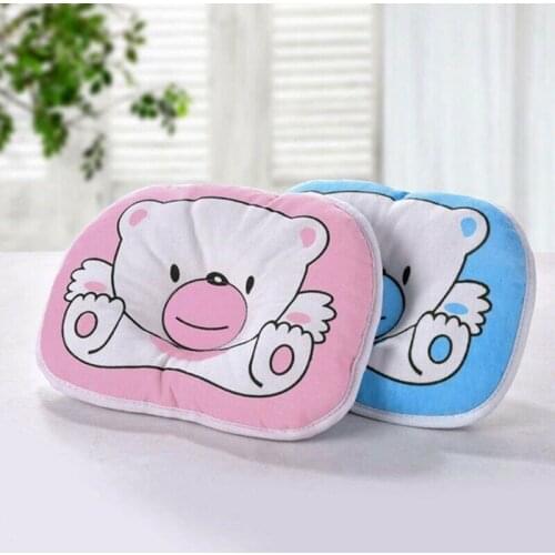 Baby Pillow Anti-Roll Newborn Infant Foam Memory Cartoon Bear Cushion Anti Flat Head Syndrome for Crib Cot Bed Neck Support