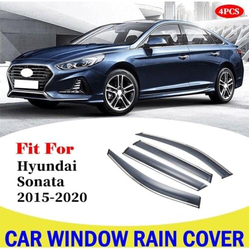 Car Window Rain Cover For Hyundai Sonata 2015-2020 Car Window Deflectors Wind Sun Guard Rain Vent Visor Cover Accessories