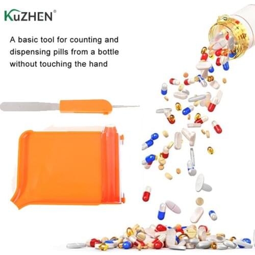 Hygienic convenient Plastic Pills Splitters Counting Tray Pills Counter Dispenser Pharmacy Doctor Pharmacists Medical Tool