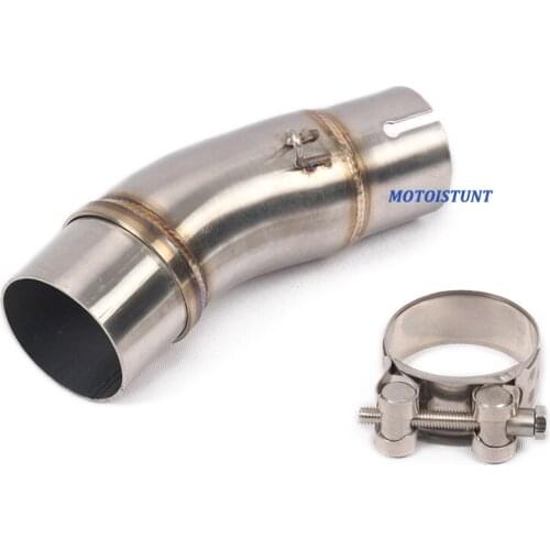 Motorcycle Exhaust Muffler Middle Link Pipe Slip on For Kawasaki Ninja400 Fit 51mm Muffler