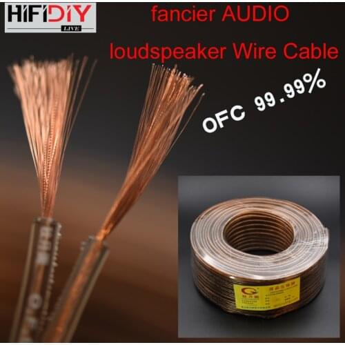 HI-FI DIY 1~15M Oxygen-Free Copper 200 300 400 600 CoreSpeakers loudspeaker Wire Cable Audio line Cable Fancier OFC Pure