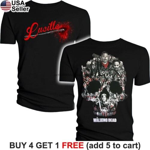 The Walking Dead T-Shirt Negan Lucille Bat AMC TWD Rick Daryl Michonne Alpha