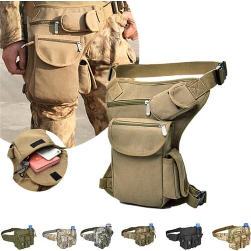 Free Shipping Canvas Waist Bags Drop Leg Bag Men Belt Bicycle Motorcycle Money Belt Pack Unisex Men Black Belt Pack Bag