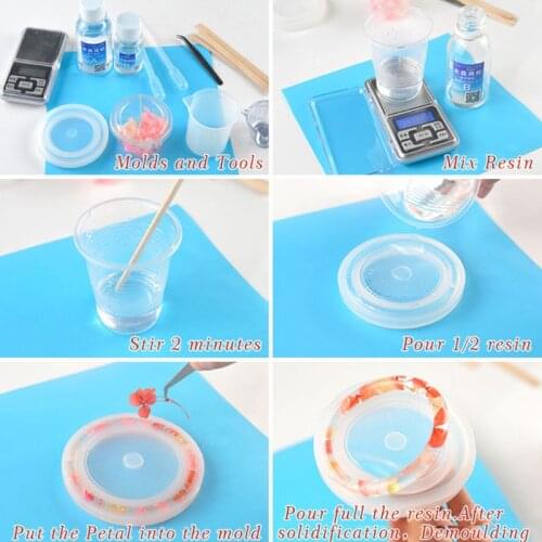 Crystal Epoxy Resin Mold Round Ring Jewelry Pendant Casting Silicone Mould Tool