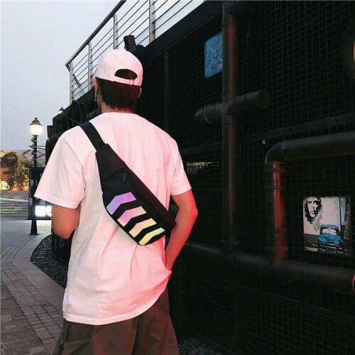 Korean Version Fashion Casual Reflective Chest Bags Bungee Women Crossbody Bags