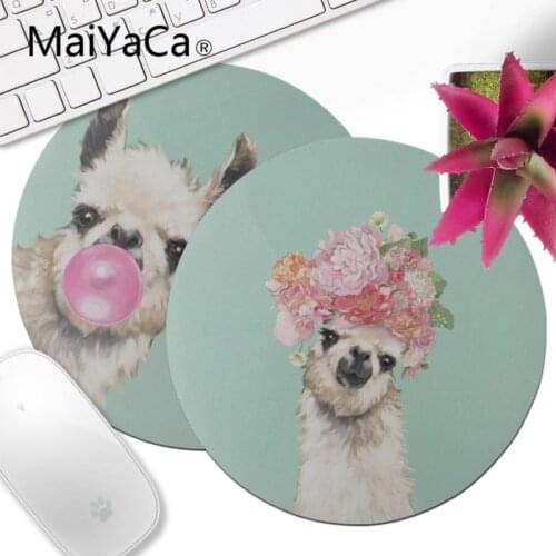 MaiYaCa Vintage Cool Llama Gamer Speed Mice Retail Small Rubber Round Mousepad DIY Customized Personal gaming Mouse Pad