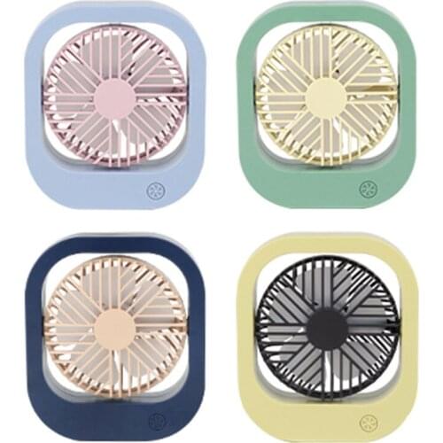 Creative 90° Adjustable Portable Desktop Fan 2 Gears Personal Ultra-quiet Round Electric USB Air Cooling Fans for Indoor Outdoor
