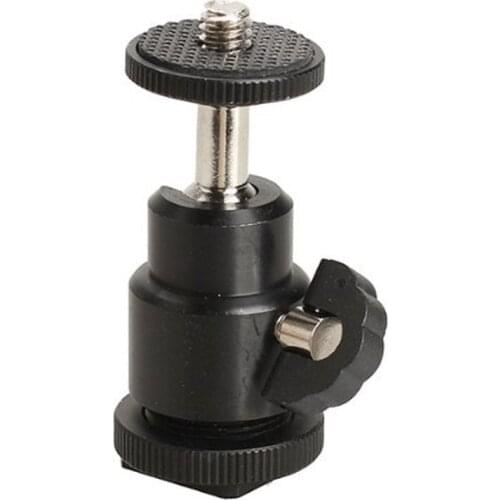 Mini Hot Shoe Holder Ball Head Stand DSLR Camera Tripod (360 Degree rotation) Black