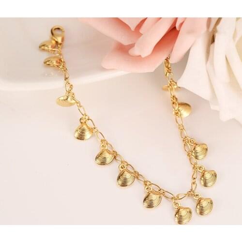 Gold Fashion Star Starfish Conch Shell Unlimited Charm Multi-element bangle Bracelet For Women Jewelry Summer Style Beach gifts