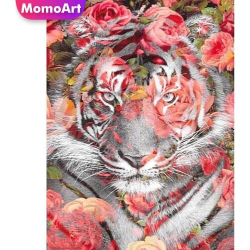 MomoArt 5D Diamond Painting Rose Picture Of Rhinestones Diamond Embroidery Flower Cross Stitch Mosaic Tiger New Arrival Wall Art