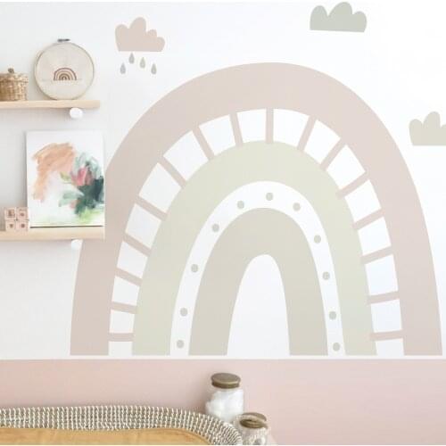 Children Room Cartoon Wall Stickers Khaki Time Tunnel Fashion Bohemian Wallpaper Self-adhesive Girls Bedroom Nursery Home Decor