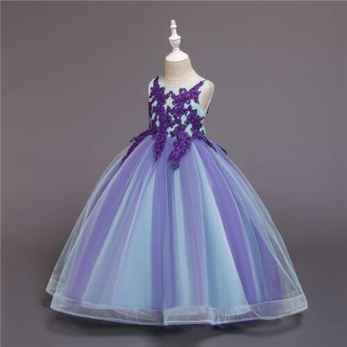 2020 new fashion childrens clothing Princess Girl dress yarn wedding flower girl dress tutu child