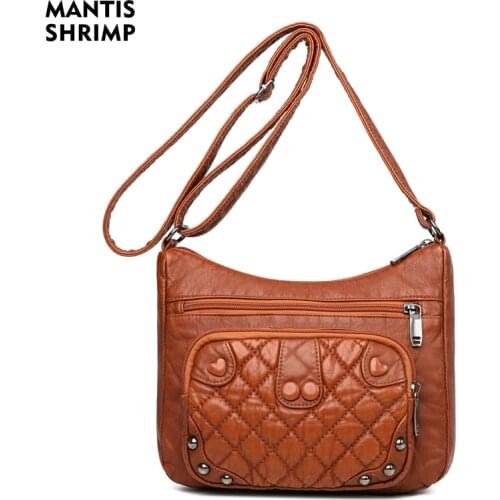 New Fashion Bags for Girls Shoulder Bags Women Crossbody Bags Multi-pocket Messenger Bags Diamond Lattice Handbag Rivet Totes