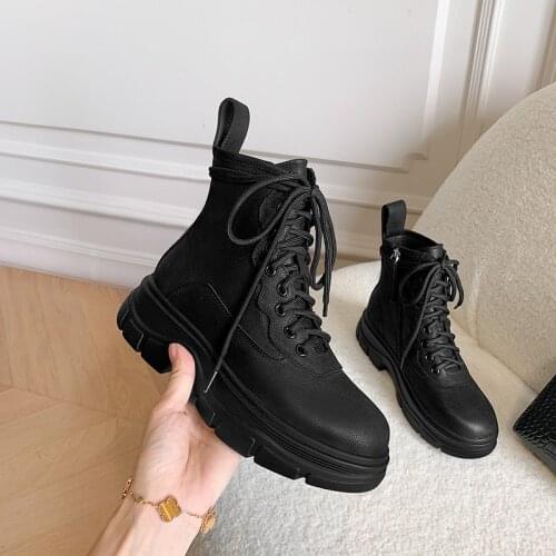 New Winter shoes natural Genuine leather boots women Martin boots Warm fur Female boots 100% cowhide Chelsea snow boots ankle