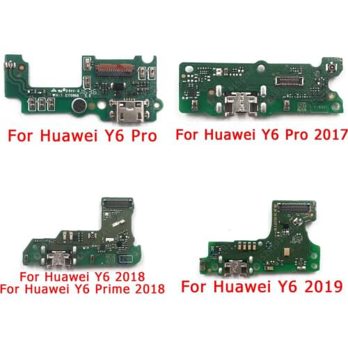 Original Charging Port For Huawei Y6 2019 Prime 2018 Pro 2017 Charge Board USB Connector PCB Socket Flex Replacement Spare Parts