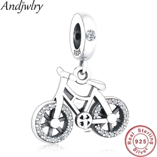 Fit Original Pandora Charms Bracelet 925 Sterling Silver Pendant Brilliant Bicycle Dangle Charm Beads DIY Jewelry Women Berloque
