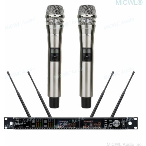 Pro AD4D Digital Wireless Microphone ULXD4 Dual Channel True Diversity AD2 KSM8 Handheld Headset Lapel Mircrofone 4 Antenna