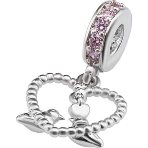 DIY Multi-Color and Versatile Accessories Heart-to-heart Earrings bird Pendant Connector To Make Luxury Jewelry Accessories