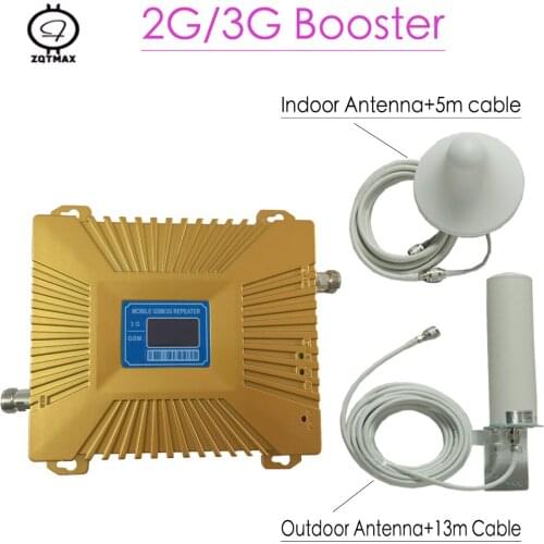 ZQTMAX GSM 3G Repeater gsm900 UMTS 2100MHz Cell Phone Signal Booster UMTS LTE Mobile Signal Amplifier + antenna accessories