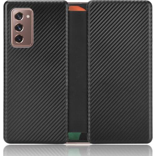 Luxury Case For Samsung Galaxy Z Fold 2 5G Fashion Carbon Fiber Flip Leather Case Cover For Samsung Galaxy Z Fold2 W21 5G