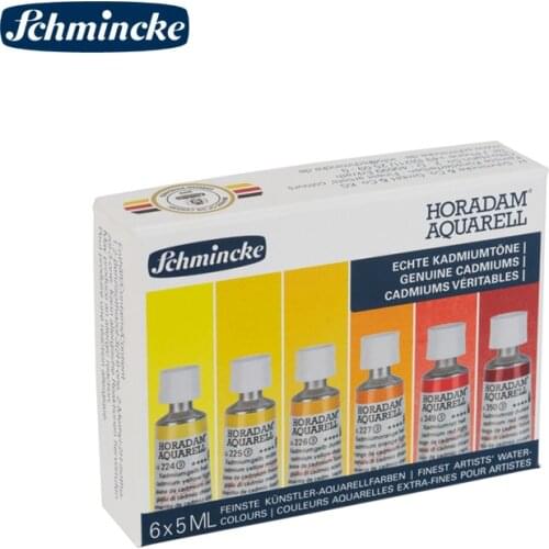 Schmincke Feinste Kunstler-Aquarellfarben, Finest Artists' Water Colours,Horadam Aquarell Cadmium Color Set,5ml Tube