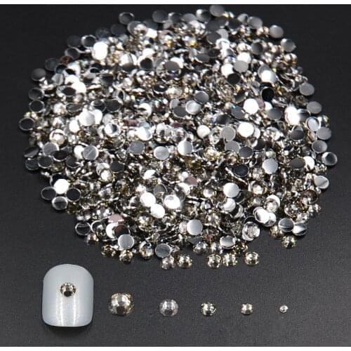 Mixed Sizes 2000pcs Black Diamond Colors Nail Rhinestones Acrylic Nail Art Rhinestone Decoration For UV Gel Iphone DIY Nail Tool