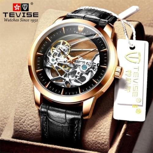 TEVISE Fashion Skeleton Mechanical Sport Mens Watches Top Brand Luxury Men Casual Waterproof 30M Watch Relogio Masculino
