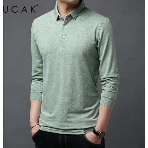 UCAK Brand T Shirt Men Long Sleeve Business Casual T-Shirt Men Clothes Spring Autumn Top Quality Tee Shirt Homme Tops U5329