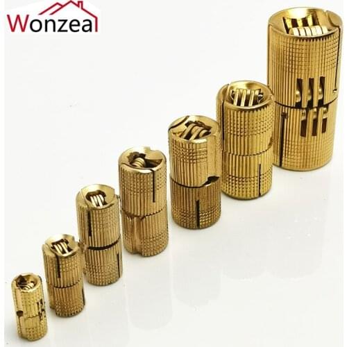 Wonzeal Pure Copper Brass Furniture Hinges 8-24mm Cylindrical Hidden Cabinet Concealed Door Hinges For Hardware Gift Box