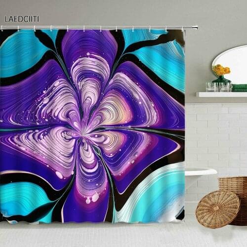 Colorful Abstract Floral Shower Curtain Mandala Exotic Aesthetic Art Bathroom Wall Decor With Hooks Hanging Waterproof Screen
