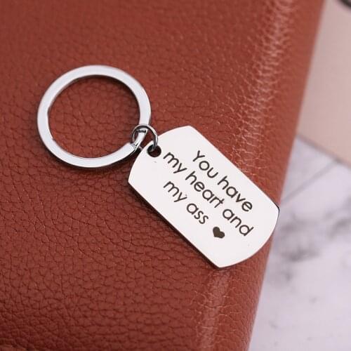 Funny Keychain You Have My Heart and My Ass Keychain Gifts For Couples Boyfriend Girlfriend Keychains Key Ring Key Chains