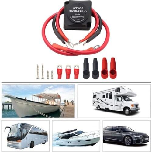 12V Relay Battery System Isolator 125A Voltage Detection Split Type Charging Relay Switch VSR for RV Yacht Buggy ATV