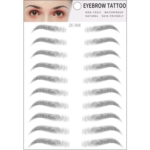 18PC 6D Hair-like Eyebrow Tattoo Sticker False Eyebrows Waterproof Lasting Makeup Water-based Eye Brow Makeup Stickers Cosmetic