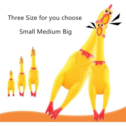 3 Sizes Classic Hot Sell Screaming Chicken Pets Dog Toys Squeeze Squeaky Sound Funny Toy Safety Rubber For Puppy Molar Chew Toys