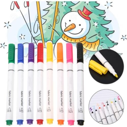 8 Colors DIY Fabric And T-Shirt Liner Marker Pens Textile Paint Cloth Pigment Writing Painting Supplies Colorful Fabric Pen