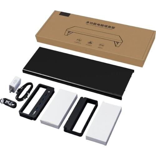 Aluminum computer laptop Monitor stand with 4 USB 3.0 hub Extension Monitor Holder Support Transfer Dataand Wireless Charging