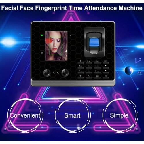 Biometric Device Facial Fingerprint Time Attendance System TCP/IP USB Office Employee Time Clock Recorder Access Control Machine