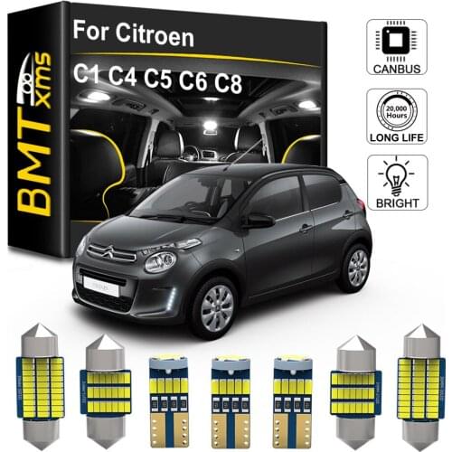 BMT xms Canbus Bulbs LED Interior Map Dome Trunk Light Kit For Citroen C1 C4 Cactus I II C5 Aircross C6 C8 Auto Lamp Accessories
