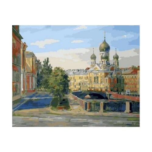 St. Isidores Church. St. Petersburg Digital Diy oil painting by numbers wall decor on canvas oil paint coloring by number drawi